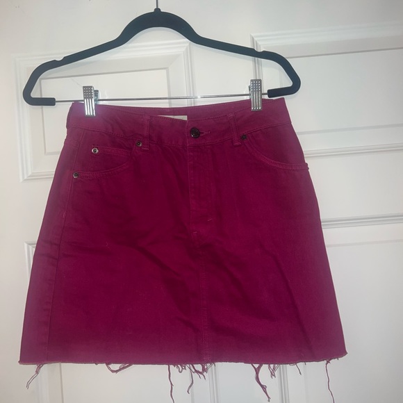 TOPSHOP magenta denim skirt - Picture 1 of 2